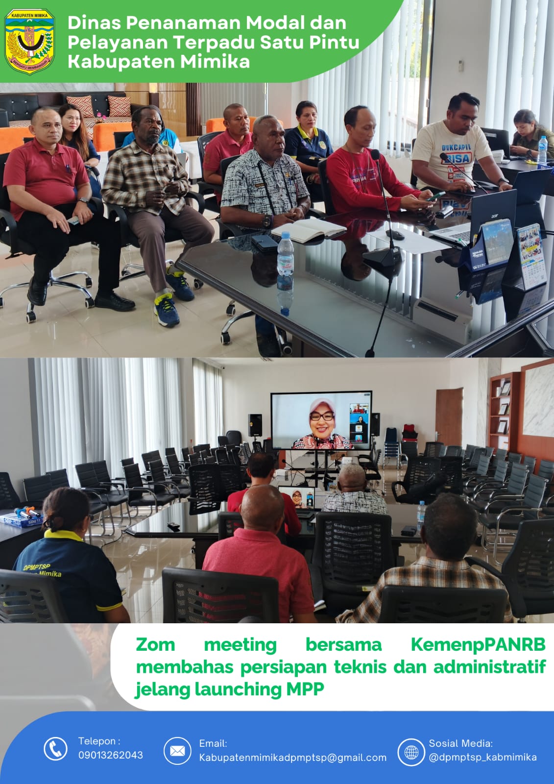 Zoom Meeting bersama KemenPANRB membahas persiapan teknis dan administratif jelang launching MPP