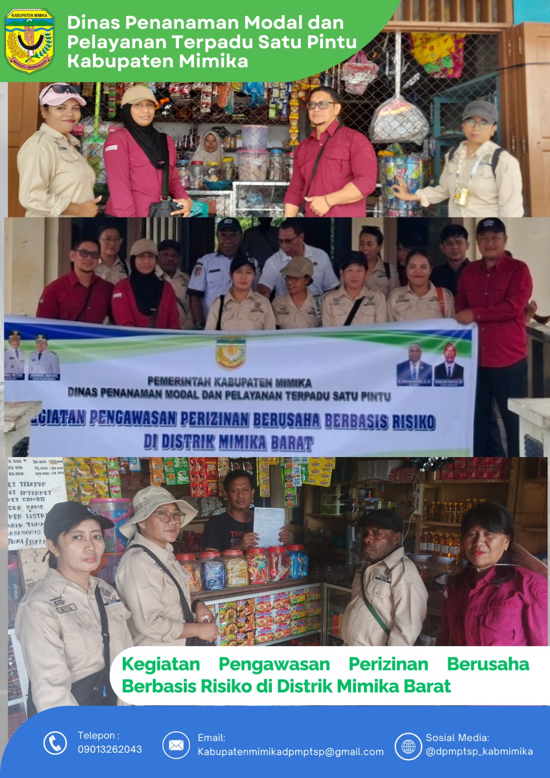 DPMPTSP Kabupaten Mimika Laksanakan Pengawasan Perizinan Berbasis Risiko di Distrik Mimika Barat